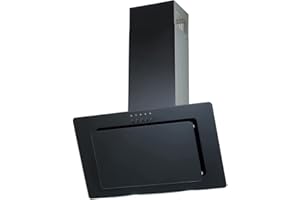 PKM Schräghaube - Kopffreihaube - Dunstabzugshaube - S22-60BBPY - Glas - Schwarz - Abluft und Umluft - 60cm Breite