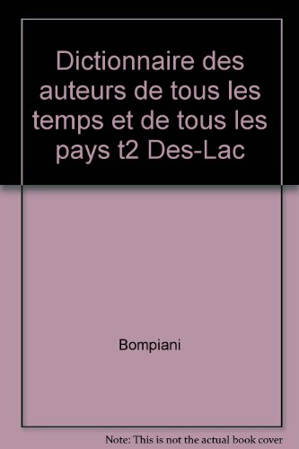 couverture de : Dictionnaire des auteurs Des-Lac