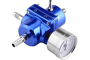 Bränsletrycksregulator, 0-140 PSI Bränsletrycksregulator, universellt justerbar bränsletrycksregulator Tryckmätarslangssats (