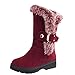 Produktbild MEIbax Damen Stiefel Slip-On Weiche Schneestiefel Runde Kappe Flache Winterstiefeletten Wanderschuhe