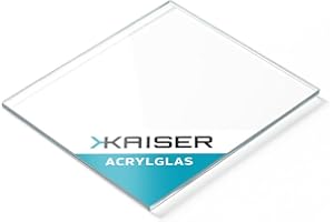 KAISER plastic Acrylic Glass Panel 750 x 1000 mm, Plastic Panel 3 mm Thick, Crystal Clear and Transparent, UV Resistant and Weatherproof, Shatterproof Plastic Panel Made of Acrylic for Home, Garden