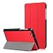 Produktbild MediaPad T3 7.0 3G Hülle Case,Ti-Fold Ultra Dünn PU Leder Schlank Schutzhülle Superleicht Ständer Cover Schutzhülle Etui Fall Shell Tasche für Huawei Mediapad T3 7.0 3G BG2-U01 Tablet (Rot)