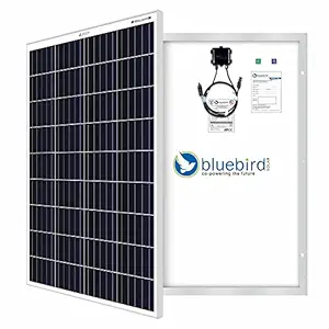 Bluebird Solar 125 Watt - 12 Volt Mono PERC Crystalline Solar Panel | BIS Certified | High Efficiency | 5BB A+ Grade Solar Cells | Junction Box with MC4 Connector | Home Lighting & Battery Charging