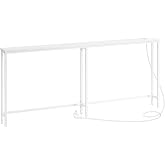 HOOBRO Console with Power Strip, Console with Charging Station, Narrow Side Table, Console Behind the Sofa, for Entrance, Hal