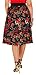 Hiya Women's Crepe Flower Panel Skirt (Red, Medium)