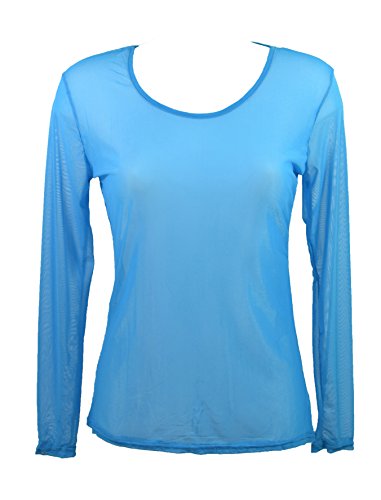 Miss rouge: T-shirt, Haut en voile transparente (Turquoise)