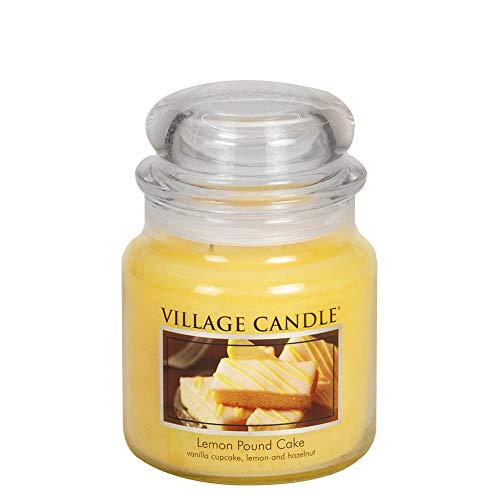 Village Candle Vela con Aroma Bizcocho de Limón, Amarillo, 10.3x10.1x12.4 cm