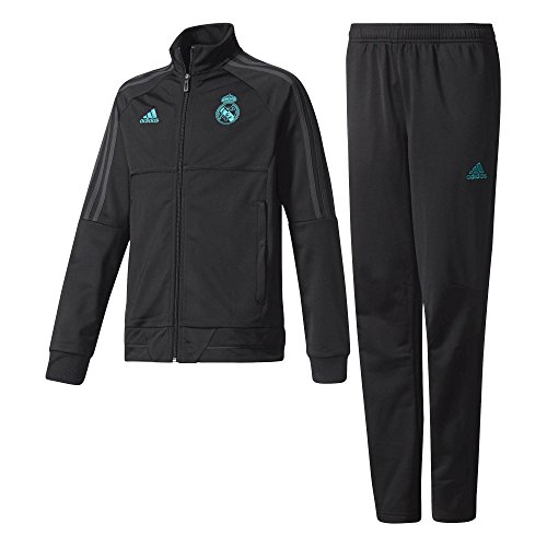 adidas Pes y Chándal con Diseño Real Madrid Temporada 2017/2018,  Niños,  Negro (Gripur), 176