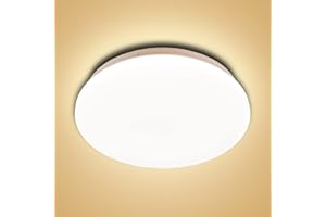 FTL LED Bathroom Light Ceiling Light 15W=90W Equivalent, Warm White 3000K, CRI＞80+, 1500LM, for Kitchen, Bathroom, Bedroom, Living Room, Hallway and Utility Room