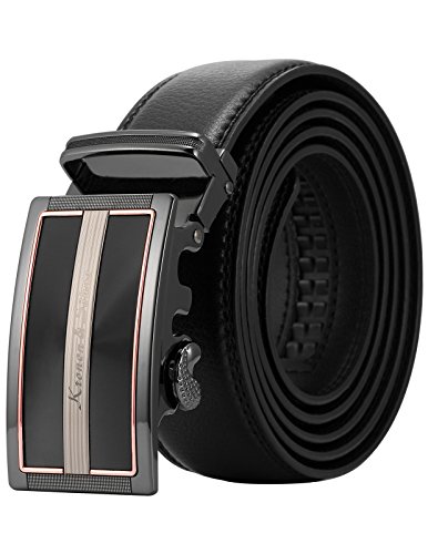 Kronen Soehne KS Cinturón Caballero Vestido de Cuero Negro, Hebilla Automática KB113