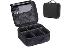 DONGQI Bolso para Maquillaje, Organizador de Almacenaje de Maquillaje, Neceser de Viaje, Bolso de Aseo, Compartimentos Ajustables con Asa, Regalo para Mujeres,