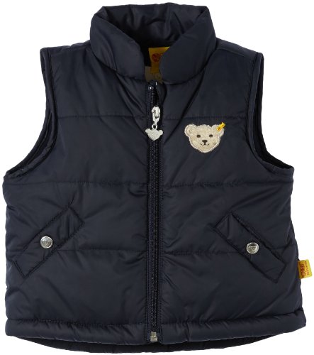 Steiff Unisex Baby 0006827 Weste o. Arm Gilet, Blue (Steiff Marine), 6-9 Months (Manufacturer size: 74)