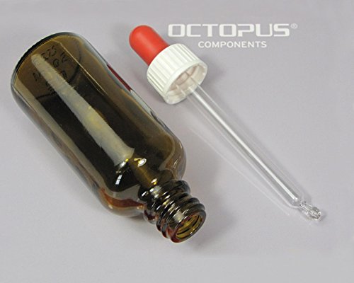 10 x 50 ml Pipettenflaschen (Braunglas) mit Glaspipette, Braunglasflaschen mit Dosierpipette bzw. Tropfpipette zur Dosierung von Flüssigkeiten, z.B. Augentropfen, inkl. 10 Beschriftungsetiketten - 2