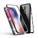 Produktbild Huawei Mate 10 Pro Hülle, Jonwelsy Metallrahmen Magnetische Adsorption Handyhülle mit eingebautem Magnetklappdeckel, Ultra Dünn Gehärtetes Glas Transparente Back Cover für Huawei Mate 10 Pro