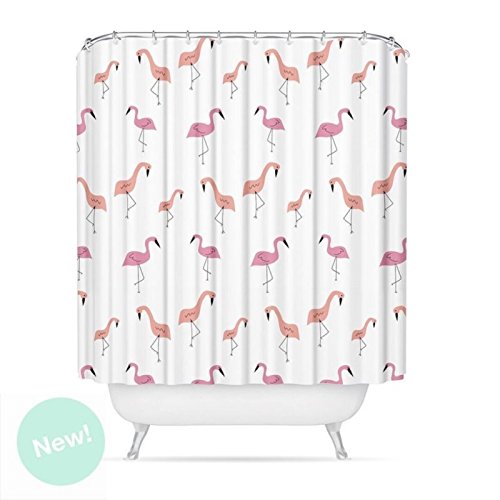 Polyester Bad Vorhang Flamingos 180x0,1x200 Cm.