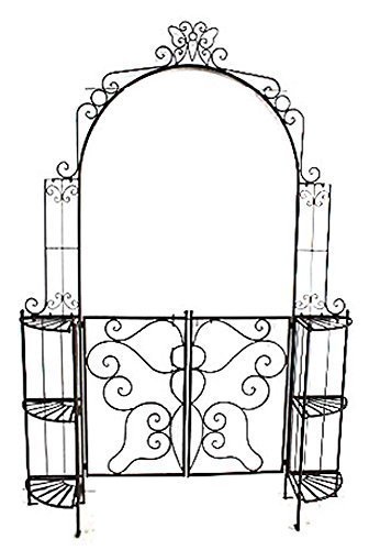 Rosenbogen mit Pforte und Eckregalen