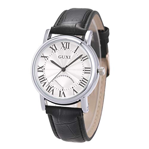 Reloj De Pulsera, Hombre SIBOSUN Cuarzo Correa De Cuero Negro Números Romanos Clásicos Analógico