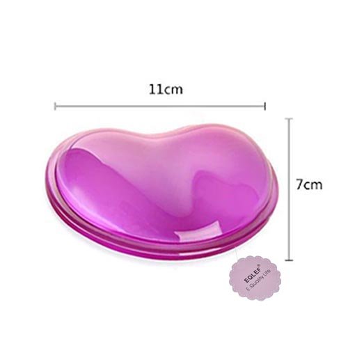 EQLEF® Lila nette transparente Gelee-Silikon-Handgelenk-Mausunterlage Armbänder Hand Kissen-Computer-Mäuse Pad Heart-shaped - 4