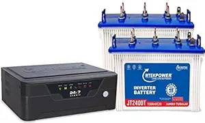 Microtek UPS 24x7 HB 1875 + JT 2400T Tubular Inverter Battery (150 AH)