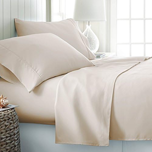 Jasmin Elinor 100% EGYPTIAN COTTON 200 THREAD COUNT HOTEL QUALITY FITTED SHEET (King, Cream)