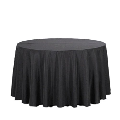 Asvert Falda de Mesa Redonda Faldones Antimanchas Poliéster para Comedor Fiesta Boda Banquete y Jardín (Díametro 2.2m, Verde Oscuro)