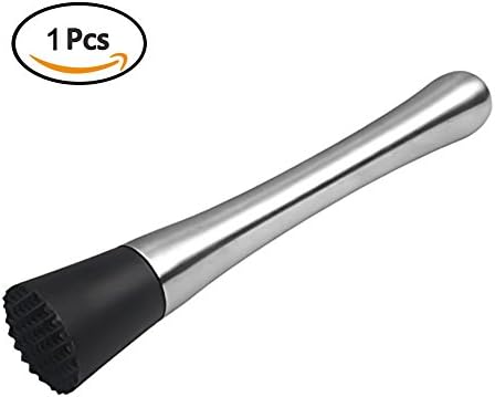 YTTX Bar Pestle Muddler Cocktail Muddler Mojito Cocktail Drink Muddler Stainless Steel Drink Bar Pestle Stirrer Barware Bartending Tool (1 PCS)