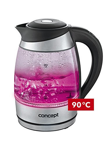 Concept hausgerate rk4060 Glas Wasserkocher, Herausnehmbarer Anti-Kalk-Filter, 1,8 L mit Temperatureinstellung, 2200 W, edelstahl / glas - 5