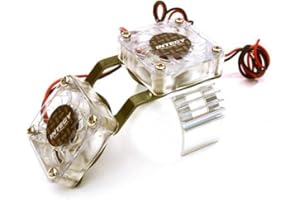 Integy RC Model Precision-Crafted Motor Heatsink + Twin Cooling Fan Designed for HPI 1/10 Blitz