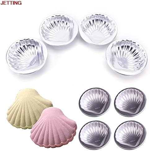 Proto Cool JETTING 4Pcs Bath Bomb Cake Mold 3D Aluminum Alloy Sea Shell Shape Bath Bomb Mold Cake Baking Pastry Mould