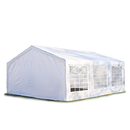 Hochwertiges Partyzelt 5x6 6x5 m Pavillon Zelt 240g/m² PE Plane Gartenzelt Festzelt Bierzelt ! Stahlkonstruktion ! Wasserdicht! Inkl. Seitenteile + Giebelteile ! weiß