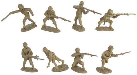 WWII Japanese Infantry Plastic Army Men: 16 piece set of 54mm Figures - 1:32 scale by Toy Soldiers of San Diego