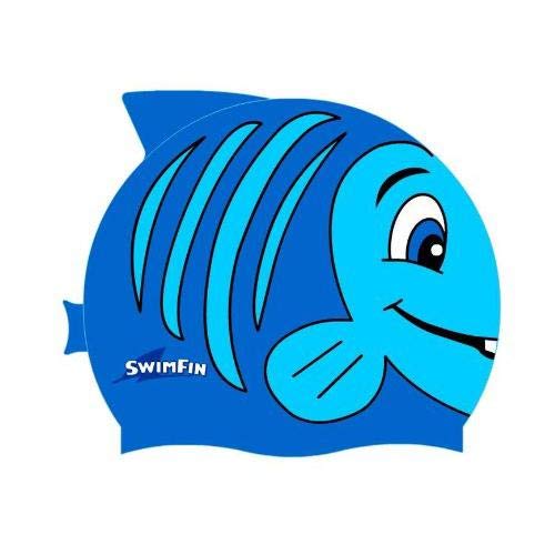 SwimFin Gorro De Piscina Azul Ropa Y Accesorios de Bebe, Unisex niños, Talla Única