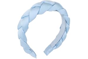 WHAKANO Geflochten Haarreif,Breit Stirnband,Haarband Damen,Mode Haarschmuck,Rutschfeste Haaraccessoires,für Damen und Mädchen,für Make up,Dusche,Hautpflege,Geburtstag,Party,Hellblau