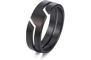 TEAMER Anillo de acero inoxidable para parejas, anillos de dedo casuales simples a la moda, joyería de compromiso, aniversario para hombres y mujeres