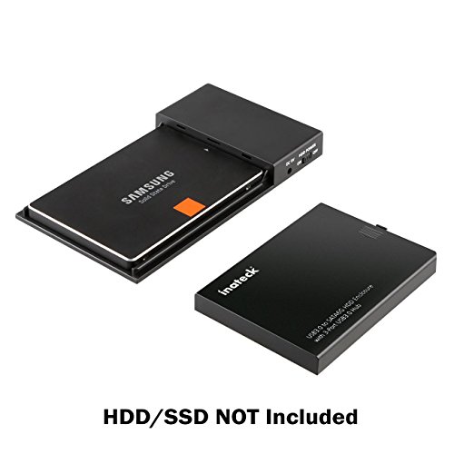 Inateck 3-Port USB 3.0 Hub mit 2,5 Zoll USB 3.0 Festplatte Externes Gehäuse für 9,5mm 7mm 2,5 Zoll SATA HDD SSD, Unterstützung von UASP - 2