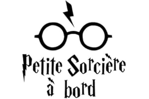 ADZIF.BIZ LE STICKER DE DECORATION Sticker Bébé à Bord - Petite Sorcière à Bord - Dimensions 16,3 x 15,4 cm - Couleur Noir - Aspect Mat - Protection Anti UV