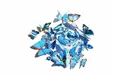 NO:1 12 Stück Mode 3D Schmetterling Magnetisch Wandsticker Wandaufkleber DIY Wandverzierung Wanddeko – Blau - 8