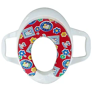 Sunbaby Blue Ocean Soft Cushion Baby Potty Seat with Handle Support (White/Red)