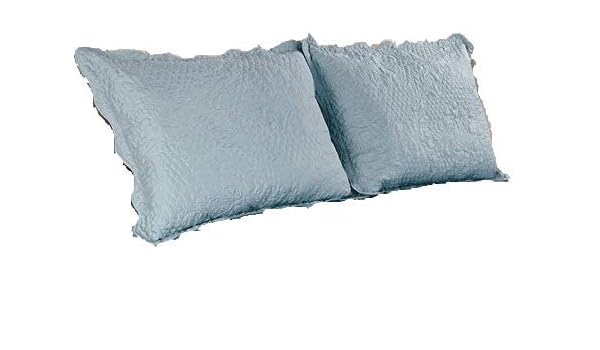 Light Blue All For You 2 Piece Embroidered Quilted Pillow Shams