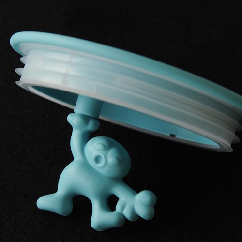 Alessi „Gianni“ Küchendose aus Glas mit abgedichtem Deckel, thermoplastischem Harz, hellblau - 5