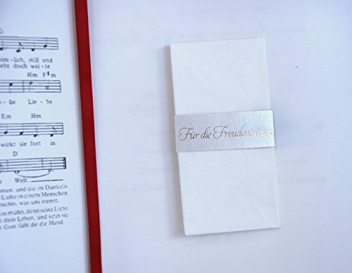 Taschentuchhalter „Lisbeth“ 8 Stück – Schimmernder Taschentuchhalter mit Schriftprägung „Für die Freudentränen“ in Gold zur Hochzeit - 3