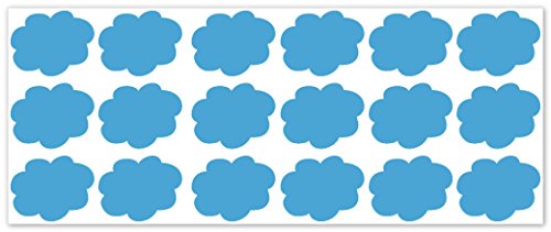 Preisvergleich Produktbild wandfabrik - Fahrradaufkleber 18 Wolken in babyblau - Wandtattoo geeignet als Dekoration Klebefolie Wandbild Wanddeko Tiere für Wohnzimmer Kinderzimmer Babyzimmer Badezimmer Fliesen Tapete Küche Flur Wohnung und Schlafzimmer für Junge Mädchen Baby Kinder Wandtattoos