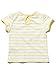 M&Co Baby Girl 100% Cotton Short Sleeve Yellow Stripe Daddy Loves Me Slogan Keyhole Fastening T-Shirt White 3/6 Mnths
