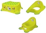 3er Set Funny Farm grasgrün Topf + WC Aufsatz + Hocker Toilettentrainer
