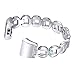 Produktbild Uhrenarmband Fitbit Charge 2 Frauen Armbänder,Armband Ersatzarmband Fitbit Charge 2 Sliber Band Aottom Kristall Metall Edelstahl Schmuck Uhrenarmband Smartwatch Armband Uhren Fitness Tracker Zubehör mit Metallschließe für Fitbit Charge 2