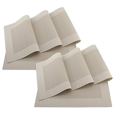 SueH Design Lot de 8 Sets de Table 45 * 30 CM Vinyle Tissé Or