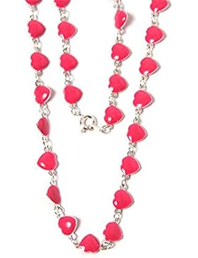 Kinder-Halskette mit Herzen-Motiv in pink