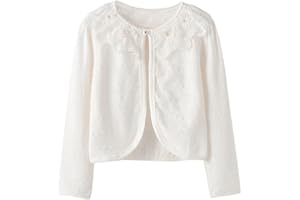 ZHUANNIAN Girls' Long Sleeve Lace Bolero Cardigan Shrug