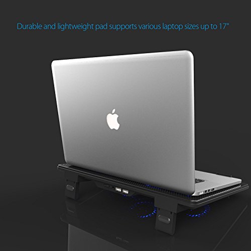 AVANTEK Laptop Kühler Kühlpad Kühlmatte mit 2x Lüfter blaue 160mm LEDs (15″ – 17″) - 5