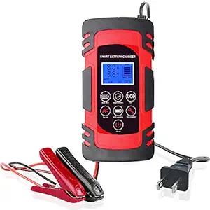 amiciSmart 12V/24V Intelligent Battery Charger Repair Charger for Lead Acid Battery